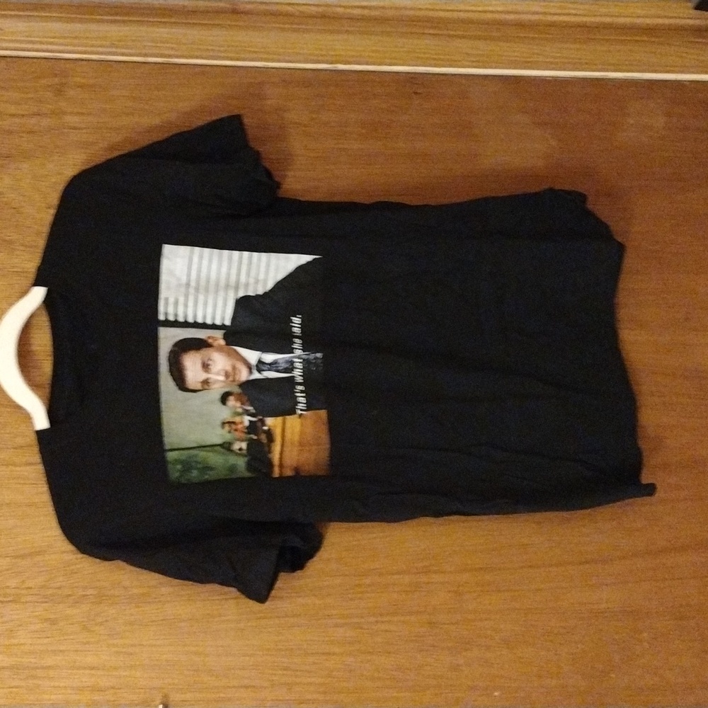 Black Graphic Tee with Humorous Print